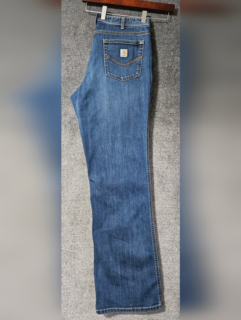 CARHARTT Relaxed Fit Mid-high Straight Leg Classic Five-pocket Size 12Tall Jeans - Picture 3 of 9